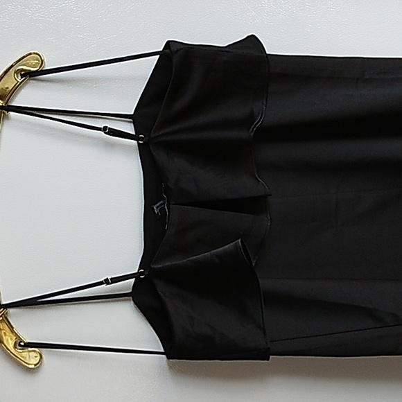 Forever 21 90's Black Strappy Ruffle Mini Dress Size Large Goth Whimsigoth NWT - Picture 2 of 6